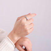Silver Stream Adjustable Ring, platinum-plated with delicate accents on one side